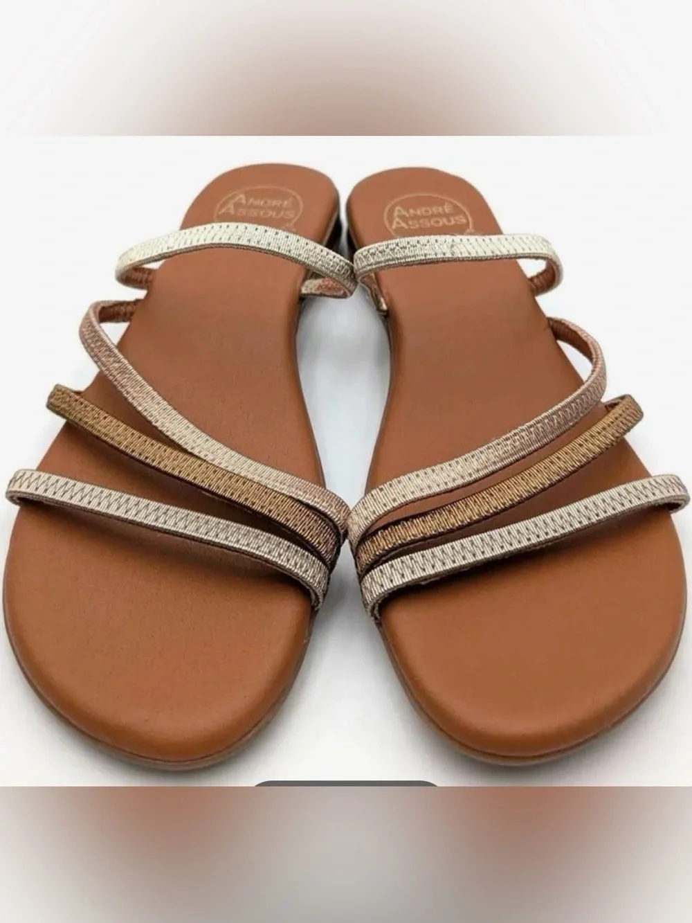 NWT Andre’ Assous Women’s Nolan Strappy Metallic Sandals - Size 7 - Picture 10 of 10